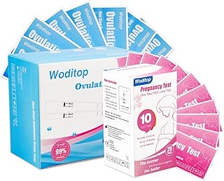 Pregnancy Test Ovulation Test Strips 25 Pregnancy Strips 10 MIU/ml Early Detection Pregnancy Tests and 50 LH Tests Combo Fertility Kit