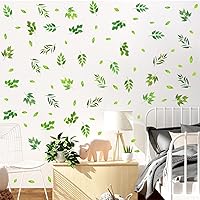 Vista 7 de Calcomanías de pared de hojas verdes, calcomanías de hojas de árbol para despegar y pegar, calcomanías de hojas de plantas botánicas, calcomanías