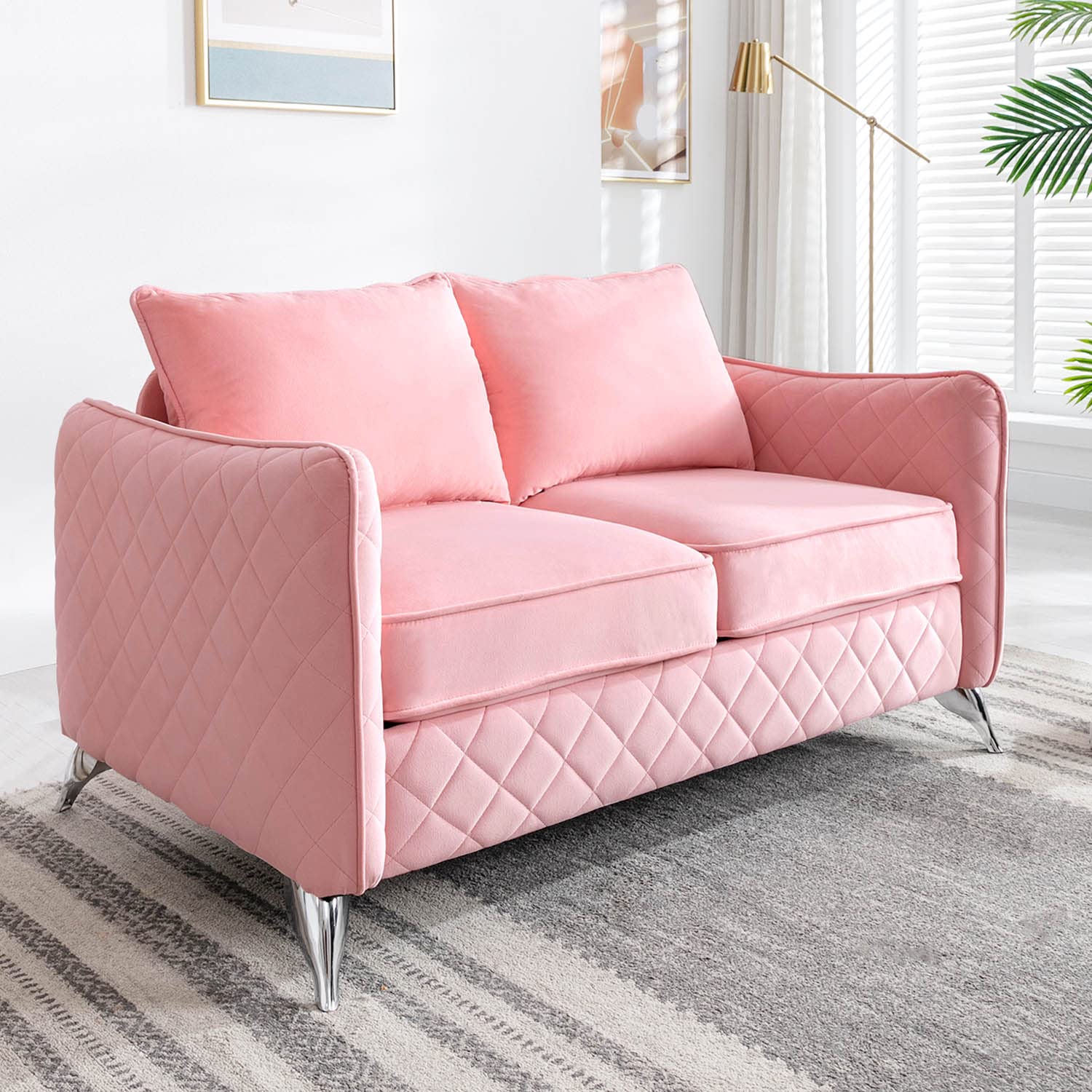 Home & Garden Home Modern Luxe Glam Living Room 3 Piece Sofa Loveseat