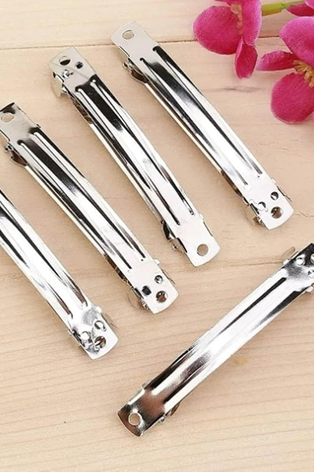20 Adet 5 Cm Gümüş Renk Metal Otomatik Toka Boş Süslenmemiş - TK2702202332