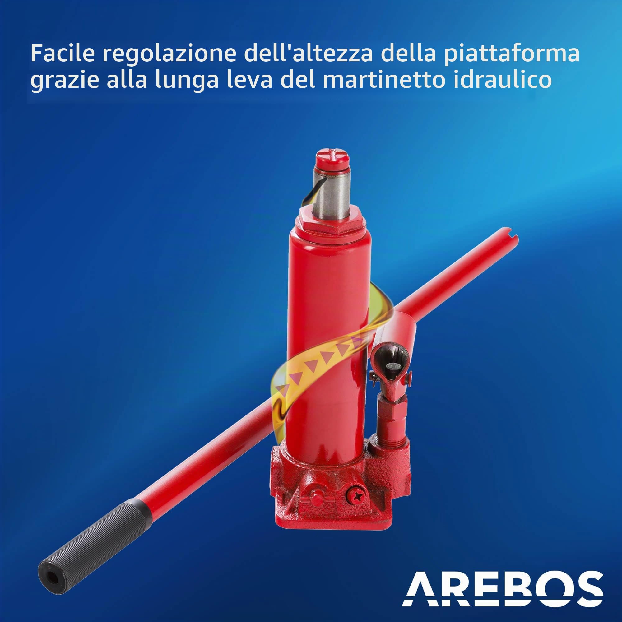 Arebos Rampa Sollevamento per Auto Veicolo | Rampe di carico |Pedane auto | Rampa per auto | 2T Jack | Martinetto Idraulico Regolabile