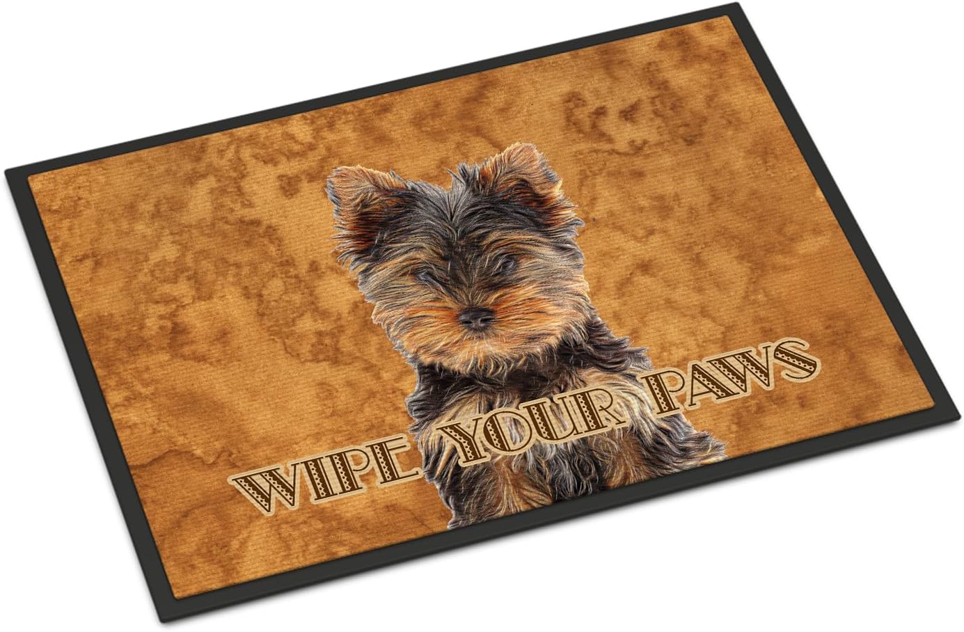 Caroline's Treasures KJ1223MAT Yorkie Puppy/Yorkshire Terrier Wipe Your Paws Doormat 18x27 Front Door Mat Indoor Outdoor Rugs for Entryway, Non Slip Washable Low Pile, 18H X 27W