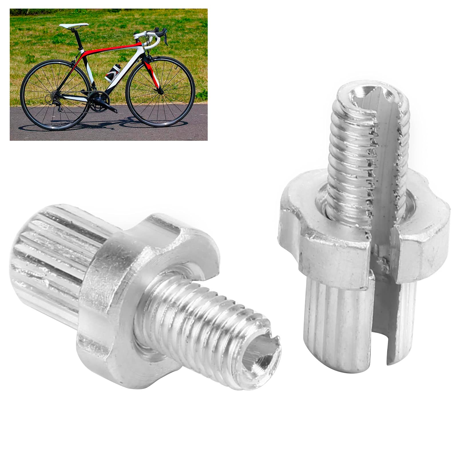 Tornillo Ajuste Palanca Aluminio Aleaci¨®n para Bicicleta Monta?a Carretera 2 Piezas M7 Repuesto Reemplazo