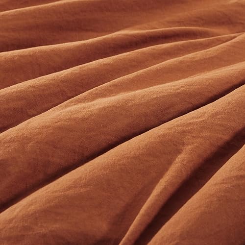 Miniatura 5 de WRENSONGE Juego de edredón tamaño King terracota, edredón de microfibra suave de 7 piezas con sábana bajera, sábana encimera, 2 fundas de almohada y