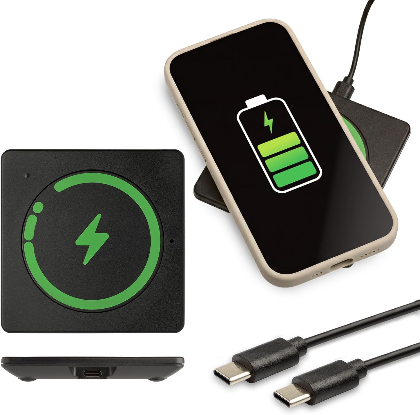 Gifts for Readers & Writers Wireless Charger, 15W MagSafe- Compatible Charging Pad, Portable & Magnetic Fast Charging Station, ZipCharger for iPhone & Airpods, Charging Icon