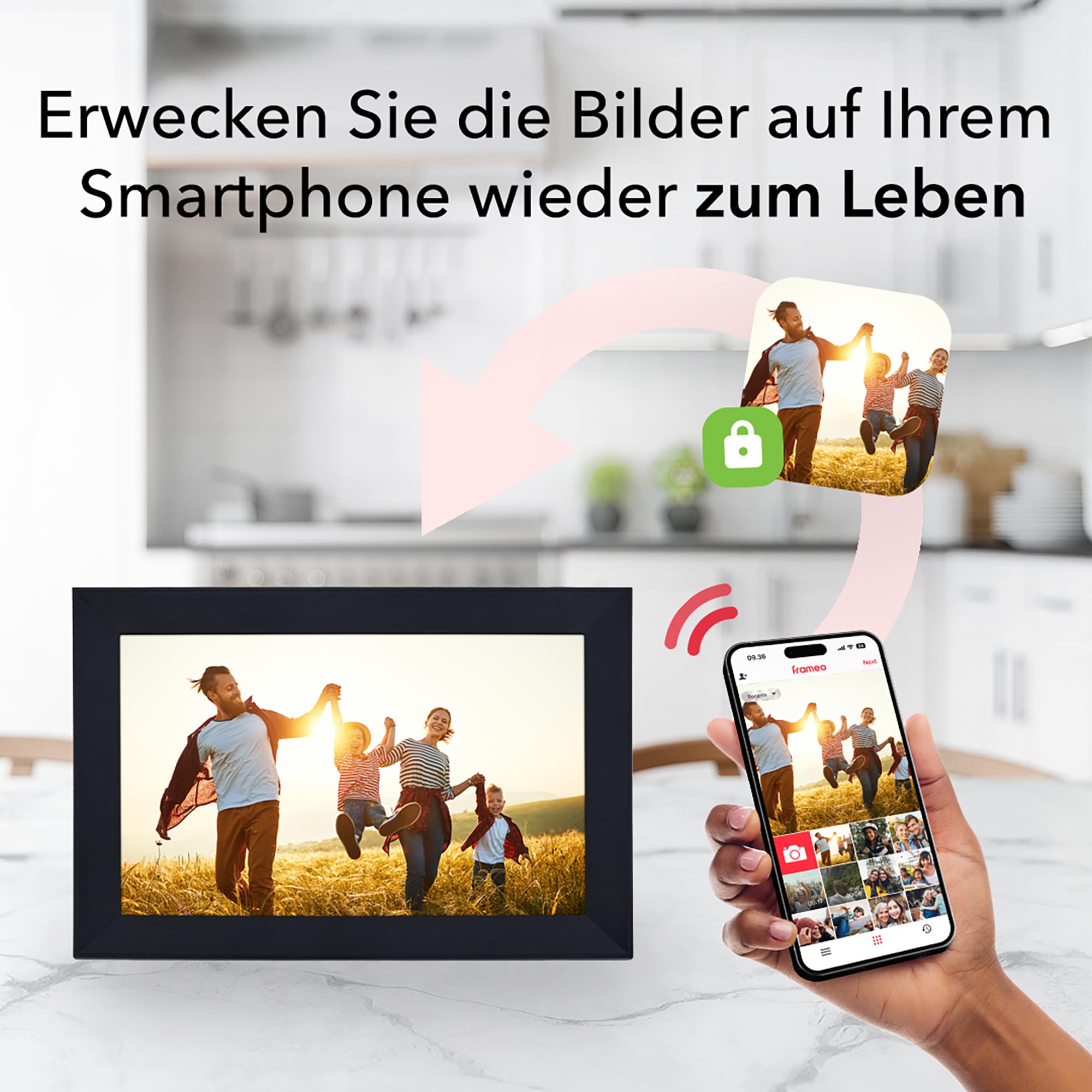 Rollei Smart Frame WiFi 103 czarna – 10,1 cala Touch – WiFi – ramka na zdjęcia z aplikacją Frameo do szybkiego i łatwego udostępniania zdjęć lub filmów | panel IPS, wiele funkcji, gniazdo microSD