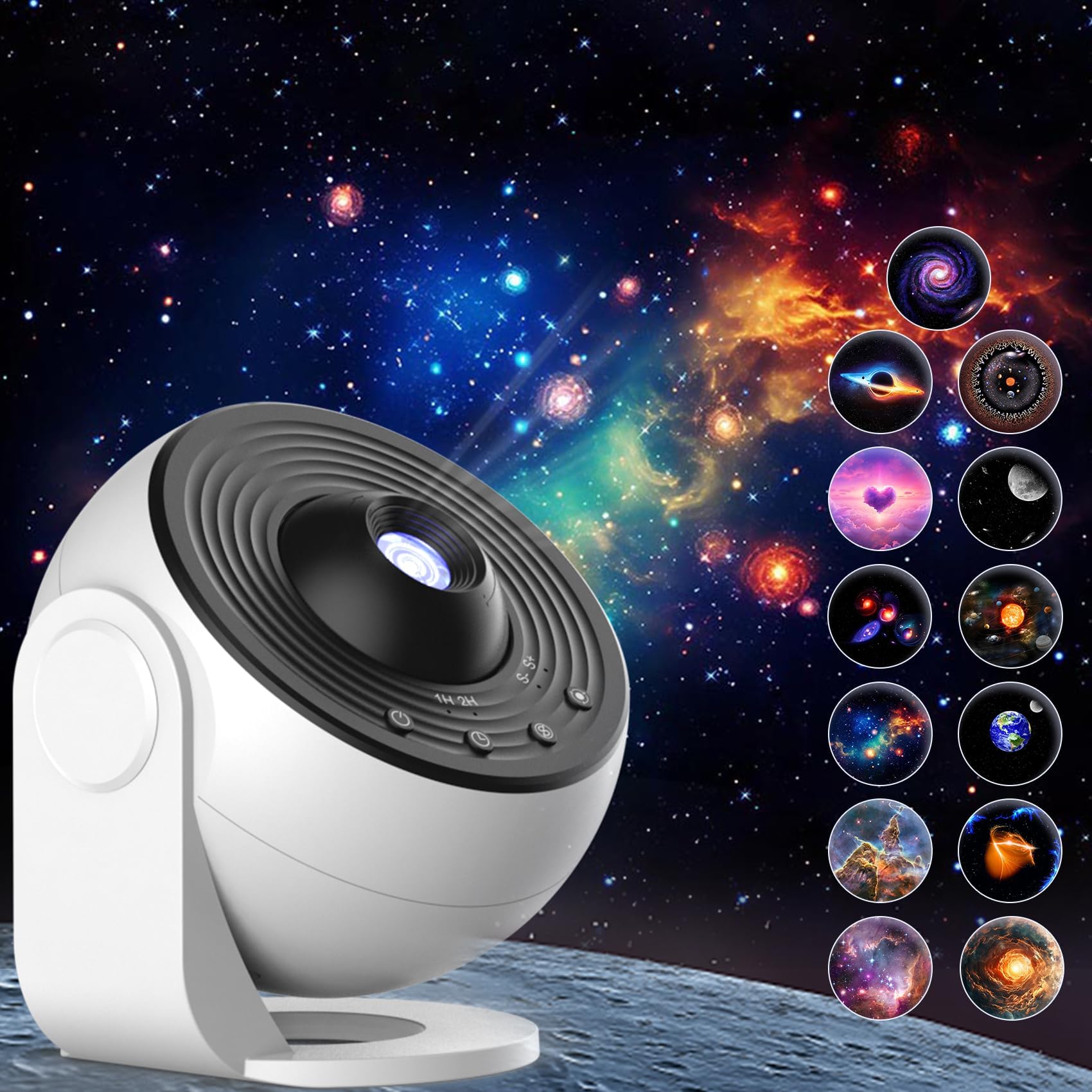 Star Projector LED Planetarium for Bedroom Decor, Starry Sky Night Light With 4K Replaceable 12 Galaxy Discs, Timed Light for Kids, Home Theater, Room Decoration
