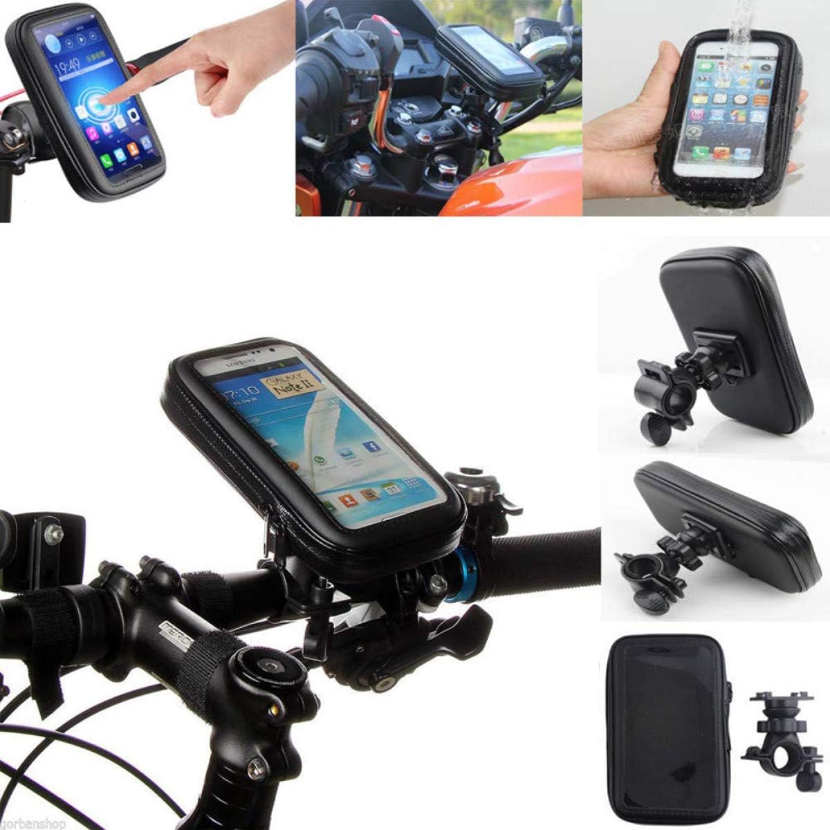 Waterproof 6" Motorbike Motorcycle Bike Cycle GPS SAT NAV Case Bag Mount Holder