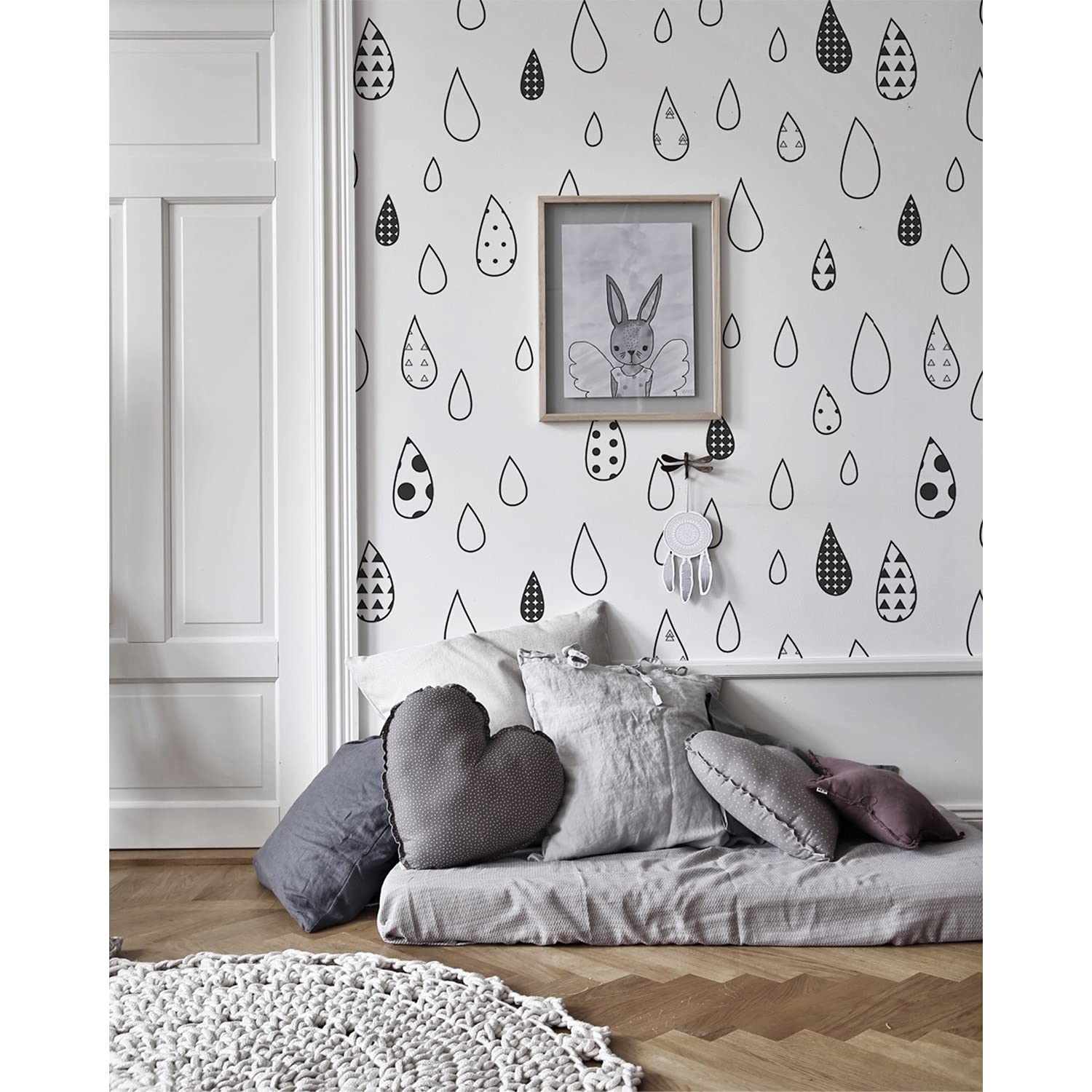 Papier peint latex 104x70cm avec résumés gouttent éclaboussures pour meuble et salon Coloray