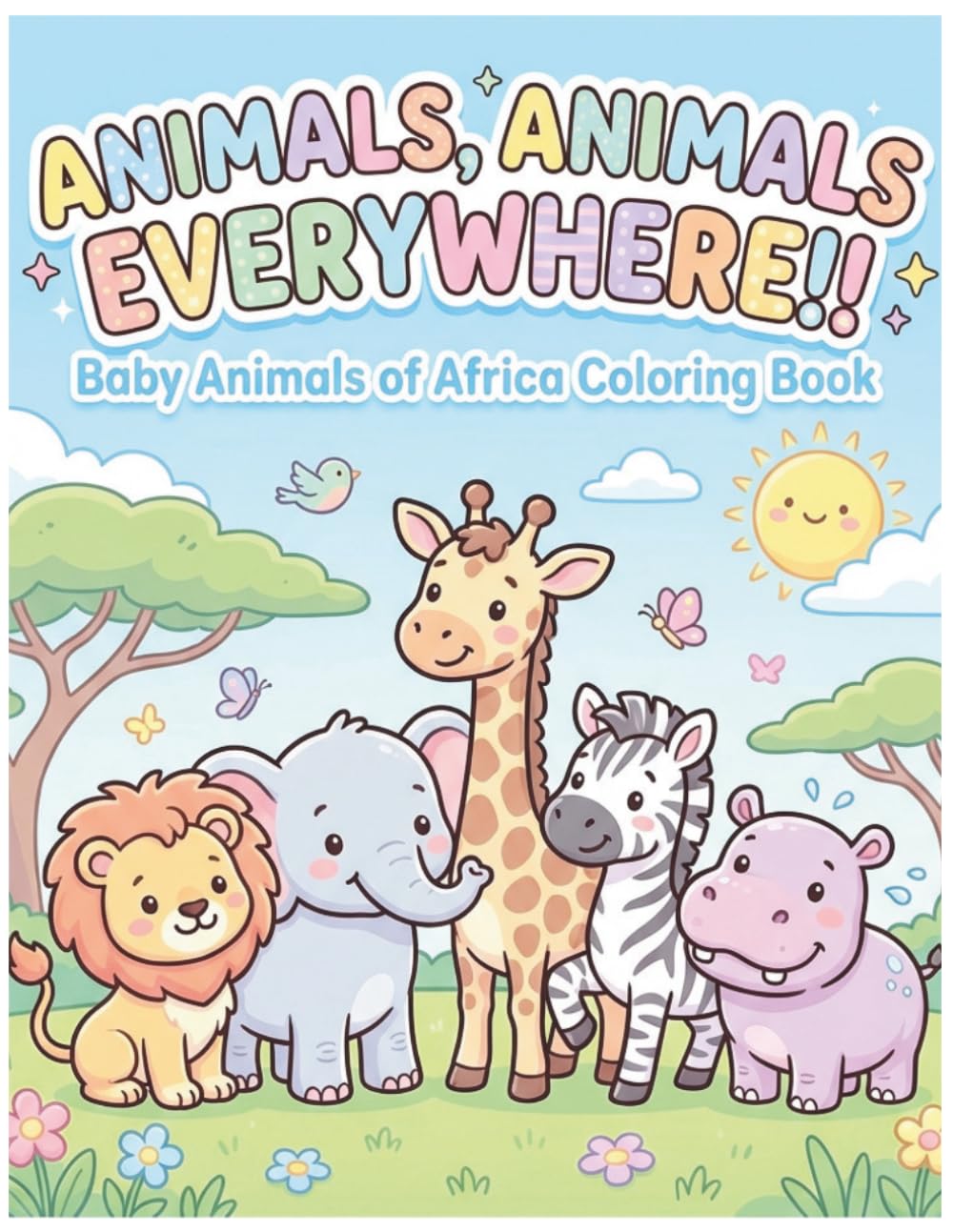 Baby Animals of Africa Coloring Book: Color and Learn African Animal Names for Kids Ages 2-4 (Animals, Animals Everywhere!!)