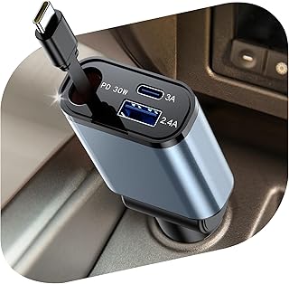 Sponsored You’re seeing this ad based on the product’s relevance to your search query.Learn more about this advertisement BOOTEEK Cigarette Lighter USB C Car Charger with PD 30 W Type C Cable & Dual Ports 15 W Type C + 12 W USB Super Compact 180° Flip Car Charger USB C Adapter 24/12 V for Smartphones, Tablets