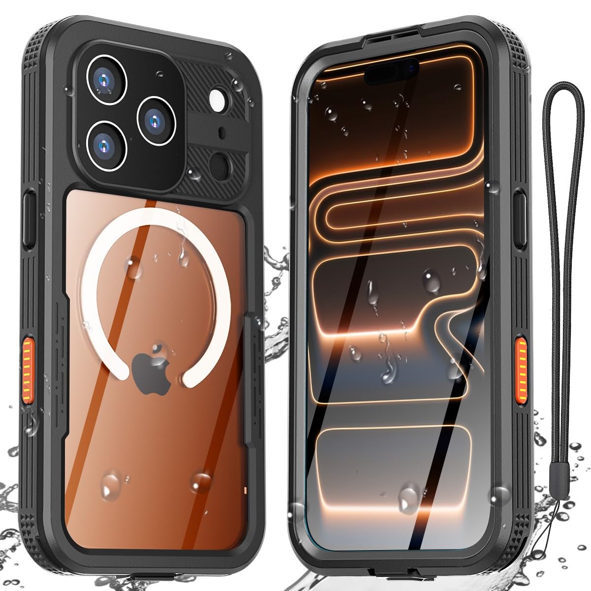 Coque silicone rigide iPhone 17 Pro noire premium étanche et magnétique - 8