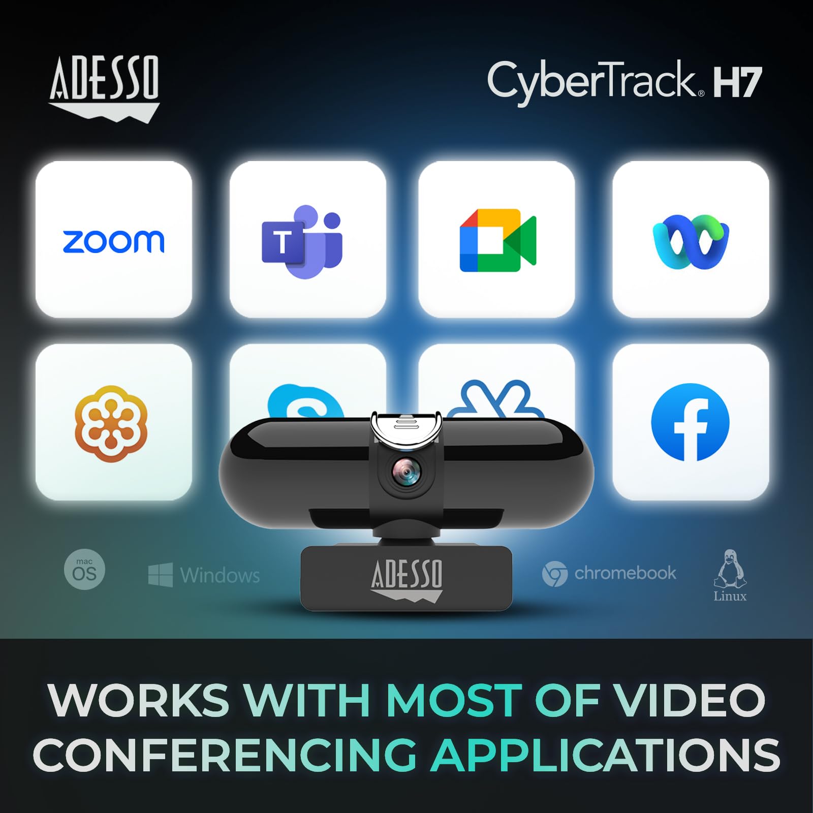 ADESSO Webcam CyberTrack H5 1080p HD