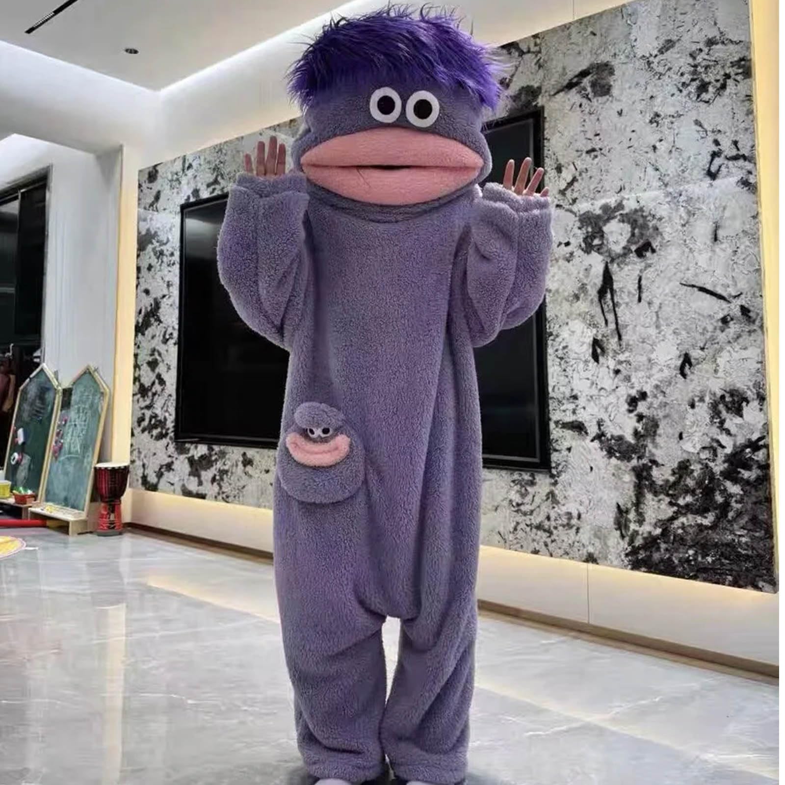 Tuta Pigiama da donna da uomo Silly Onesie Pigiama Cosplay Costume Deguisement Adulto Pigiama Pilou Caldo e Morbido con Tasche per il piacere in famiglia e il relax confortevole S-XL