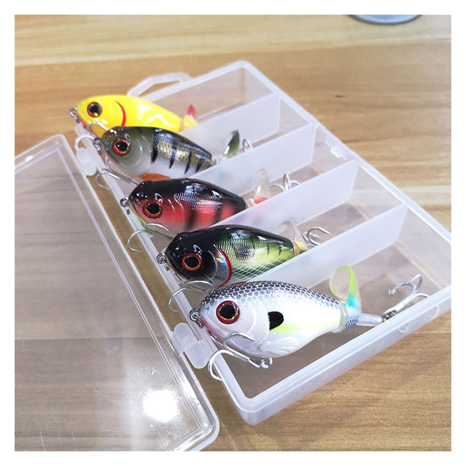 caihuashopping Señuelos de Pesca Señuelos de Pesca 7, 5 cm Crankbaits Fuertes de Pesca para Pesca Wobblers Floating Pike Baits Shads Tackle Soft Rotating Tail 5PCS Cebos Artificiales