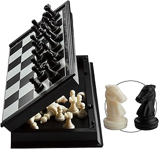 Comprar Juego de ajedrez magnético, Tablero Plegable, minijuego de ajedrez portátil para Viajes, Juguete Educativo y Regalo para Adultos y niños - 2 Jugadores (24 cm)