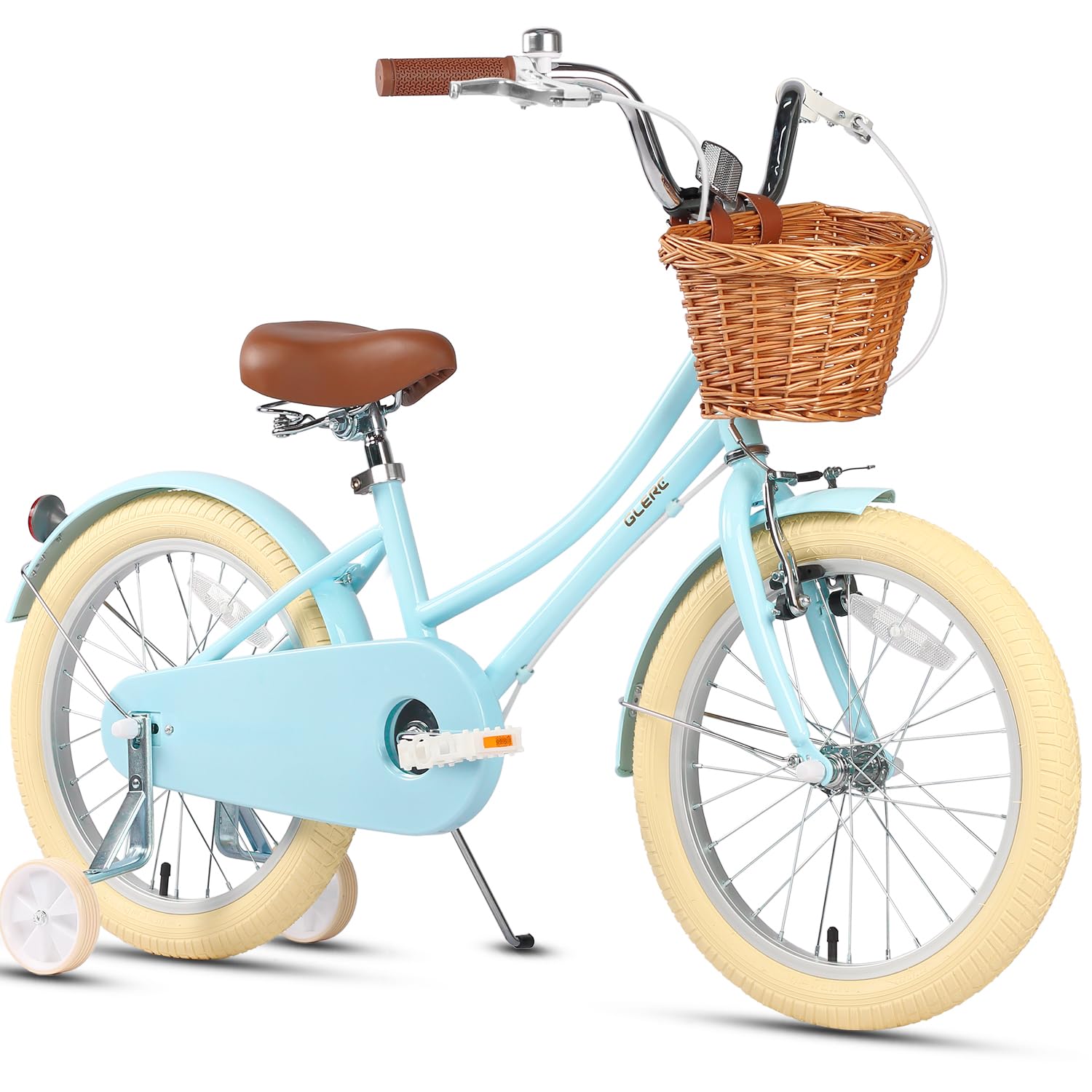 Glerc Bicicleta de niña con Cesta para niños de 3 a 10 años, 12 14 16 20 Pulgadas con Timbre de Cesta y estabilizadores, tamaños — view 10