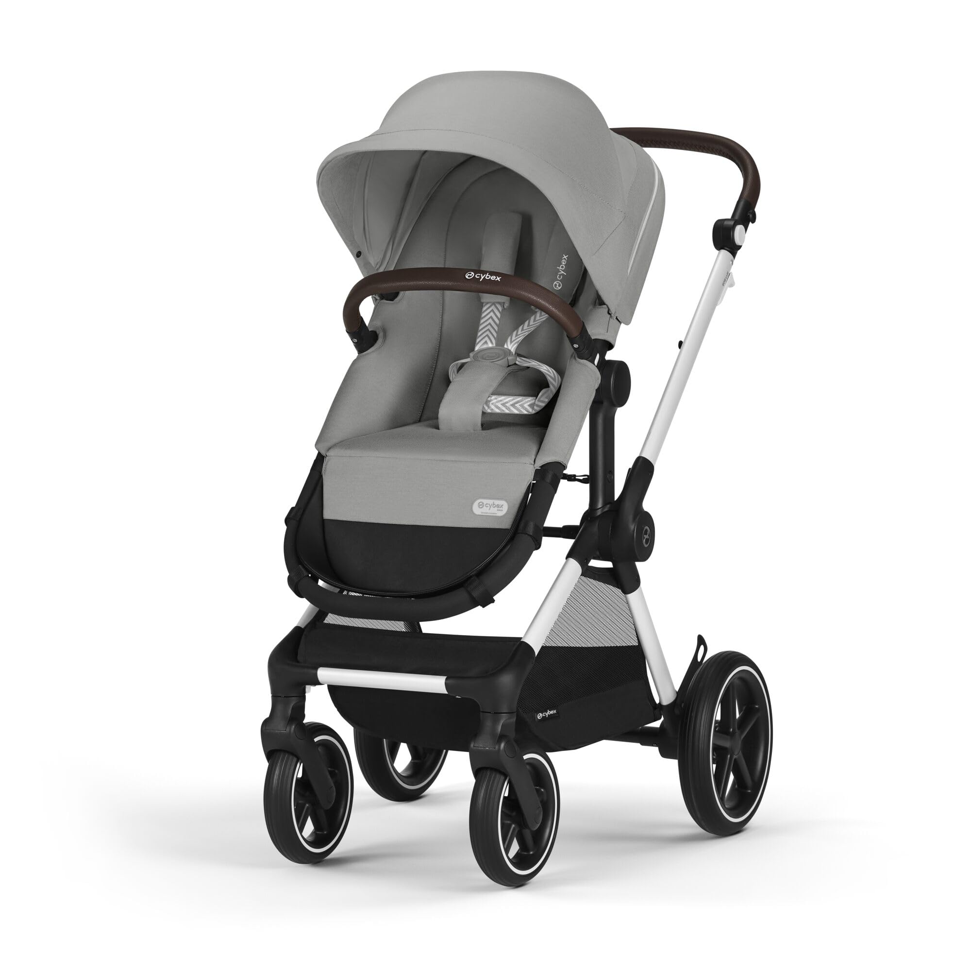 CYBEX Gold Kinderwagen EOS Lux 2-in-1, Reisesystem, Ab Geburt bis 22 kg (ca. 4 Jahre), Stone Grey
