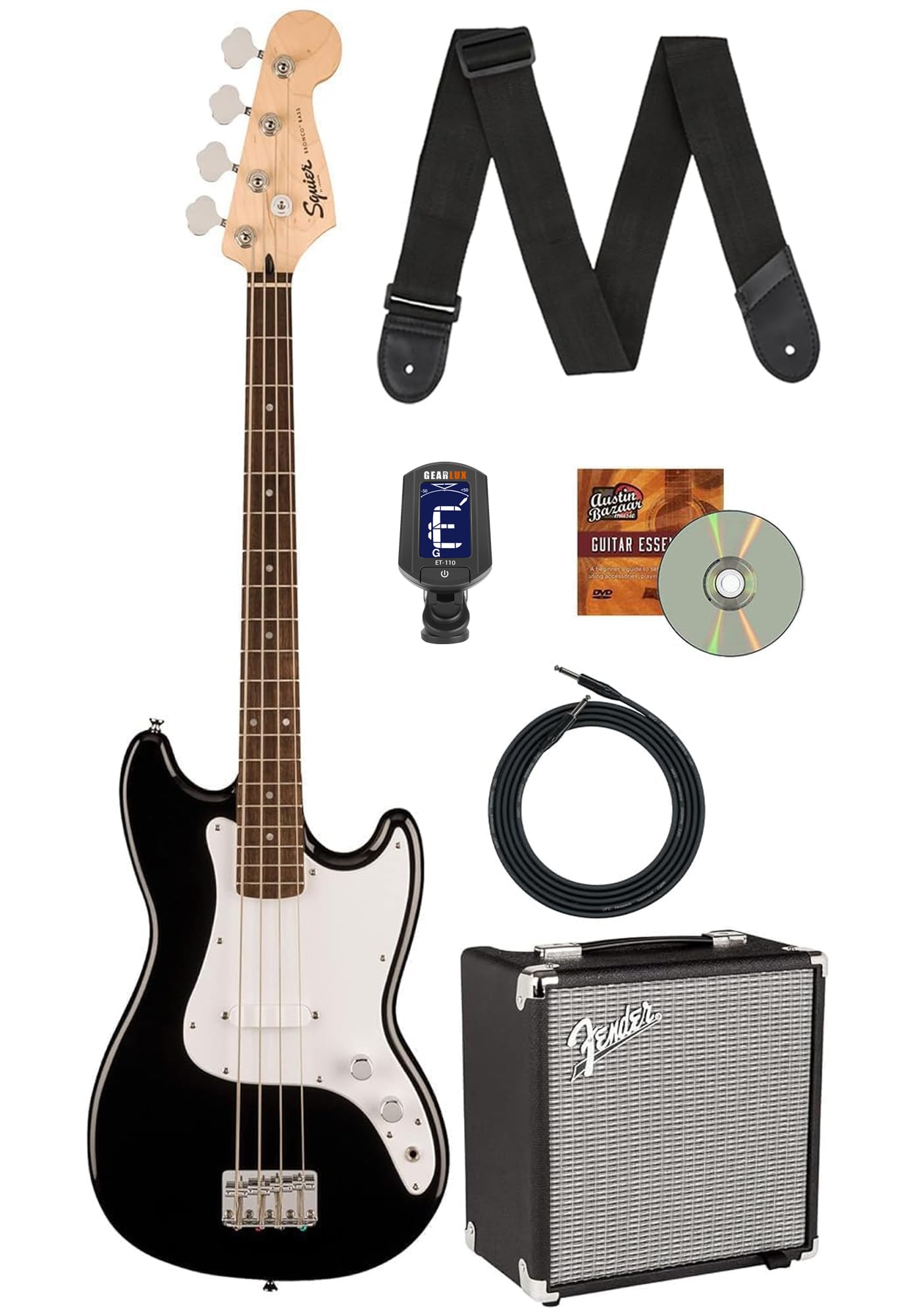 Amazon.com: ケース付 エレキベース bass bronco Fender by Squier Fender Bundle Black - Guitar Bass Bronco Sonic Squier ベース