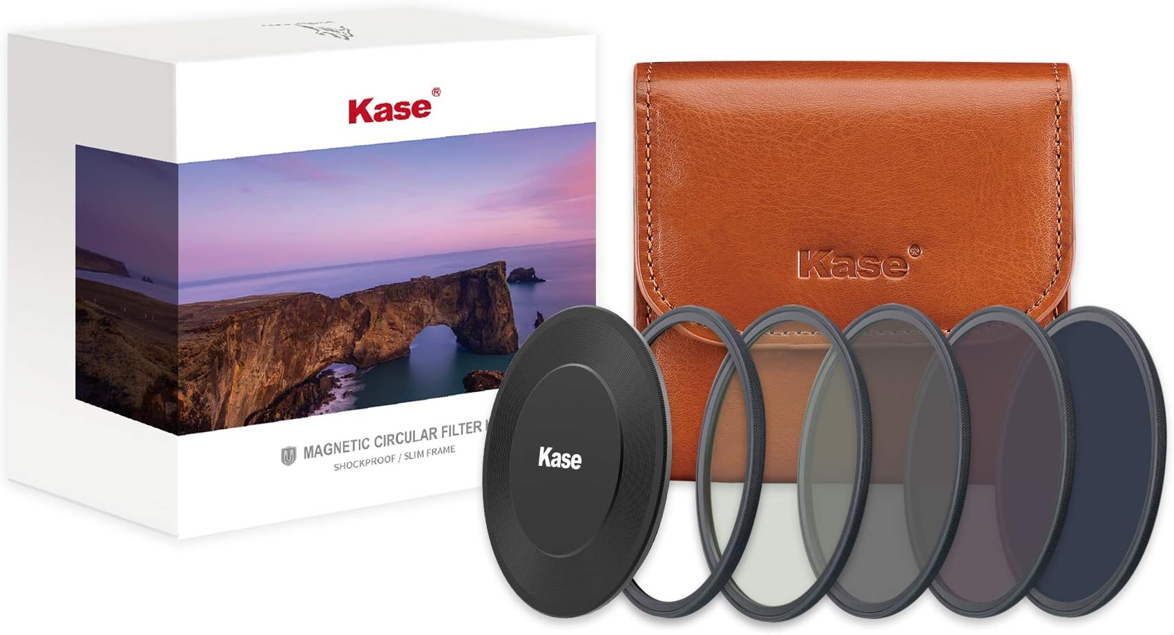 Kase Wolverine 67mm Pro ND Kit II Magnetic Shockproof Tempered Optical Glass Filter Includes Magnetic CPL ND8 ND64 ND1000 Lens Cap & Case 67