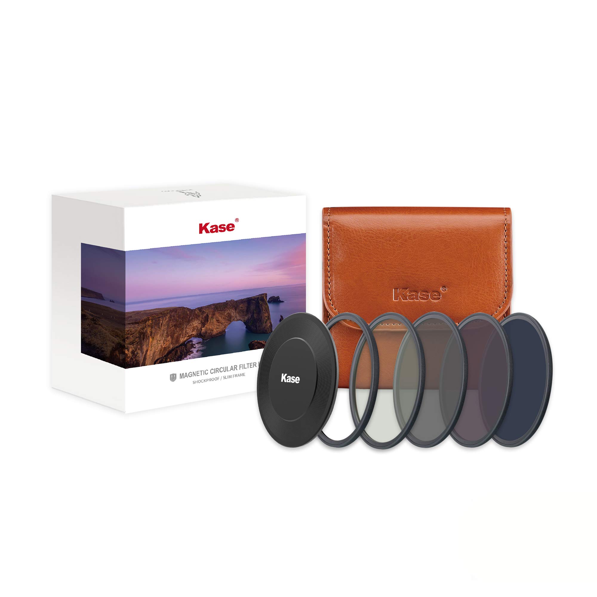Kase Wolverine 67mm Pro ND Kit II Magnetic Shockproof Tempered Optical Glass Filter Includes Magnetic CPL ND8 ND64 ND1000 Lens Cap & Case 67