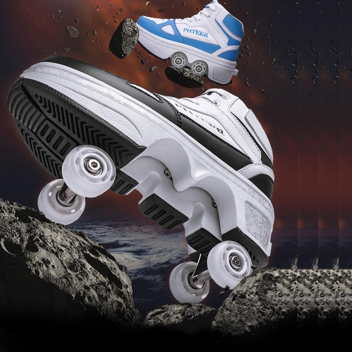 Roller Skate Shoes Rollschuhe Schuhe Mit Rollen Skateboardschuhe,Inline-Skate, verstellbar Schuhe mit Rollen,Laufen Skateboard,Inline Rollschuhe