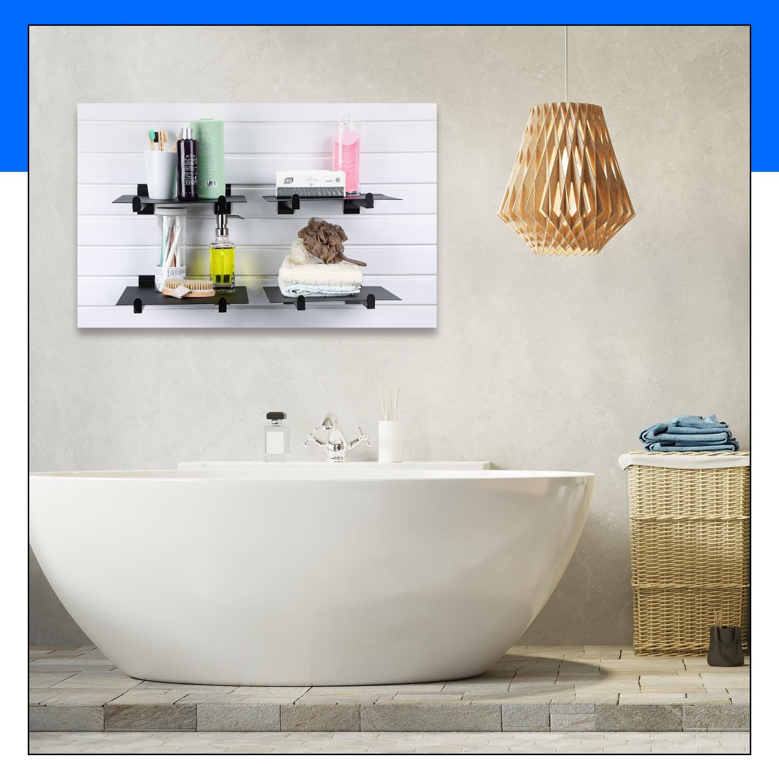 Yexiya Slatwall Ganci da 24 pezzi da 25,4 cm, accessori per pannelli Slatwall, ganci resistenti per doga, ganci da parete, ganci da esposizione per casa, garage, negozio, camera, accessori per