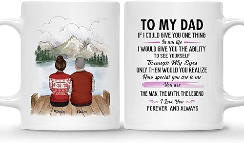 Miniatura 8 de Gossby Taza personalizada para papá  Thank You for Everything  Regalo personalizado para el día del padre para papá de 3 hijas con avatares,