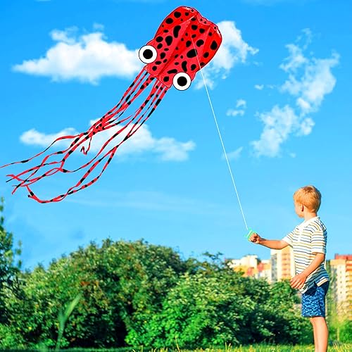 Miniatura 2 de Mint's Colorful Life 3 Pack Octopus Kite, Large 3D Software Kites for Kids and Adults with Long Tail, Huge Easy Flyer Kites for Beach Trip Family