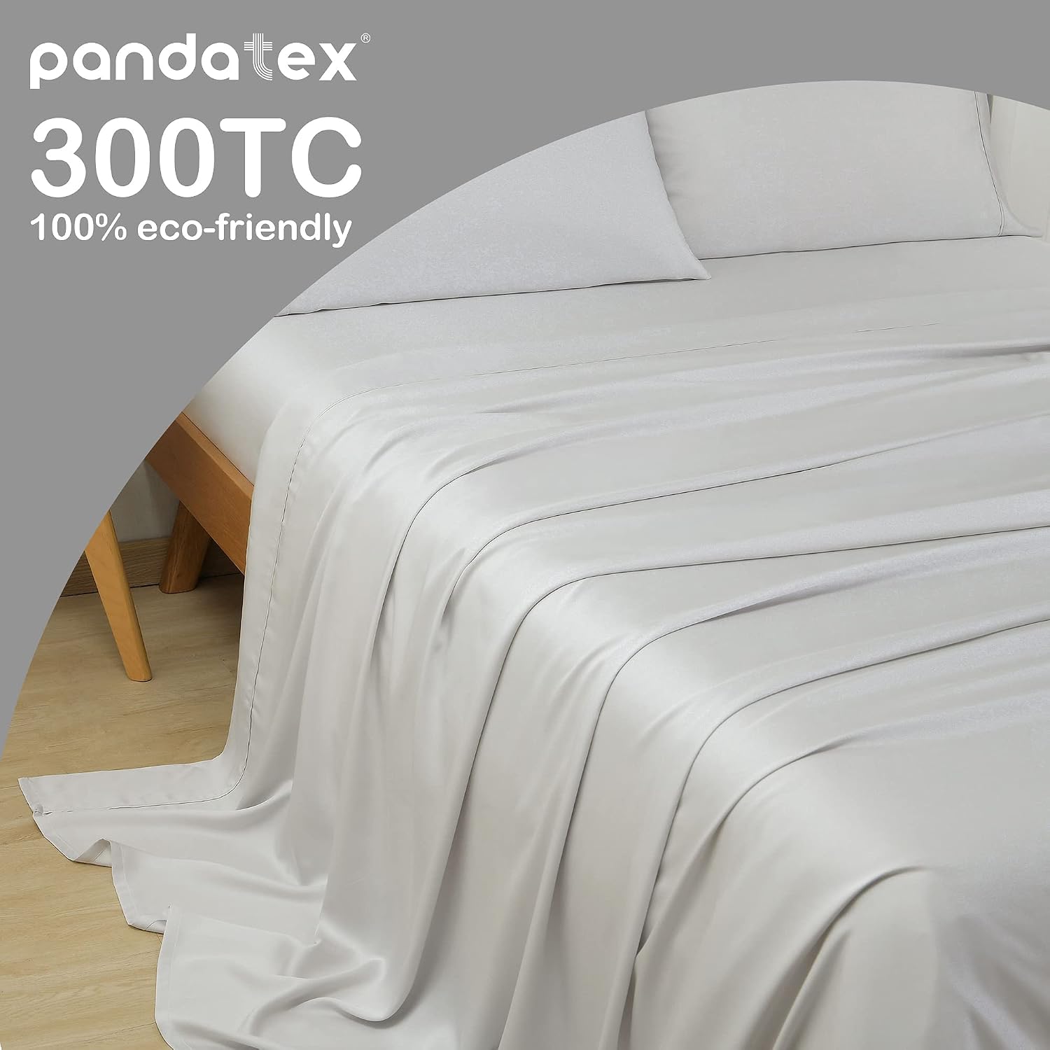 Super Cheap 🛒 PANDATEX Super Soft 100% Bamboo Sheets King Size Light Grey 4 Pieces Cool & Breathable Bamboo Sheet Set Fits up to 18 inches Mattress, Natural Organic Eco Friendly Resists Wrinkle Bed Sheets