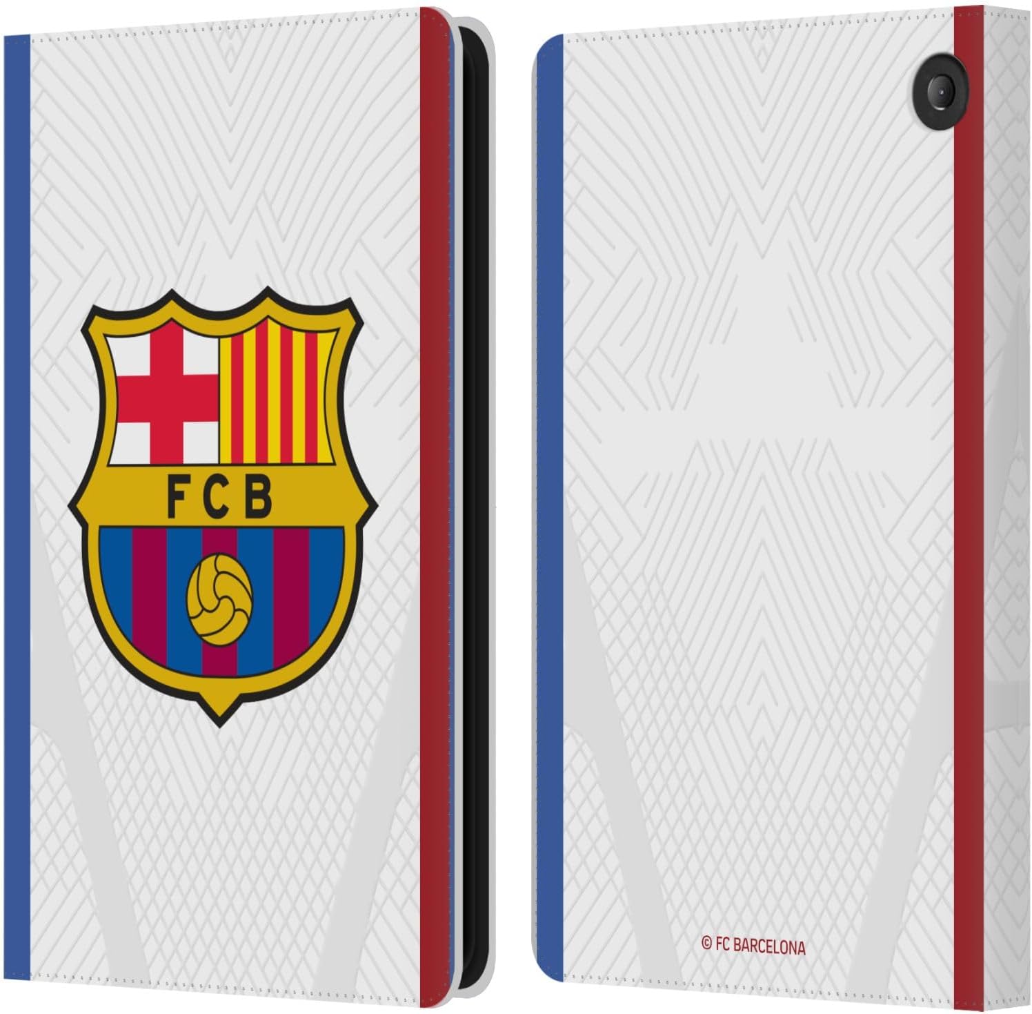 Head Case Designs Officially Licensed FC Barcelona Away 2023/24 Crest Kit Leather Wallet Case Compatible with Amazon Fire 7 2022