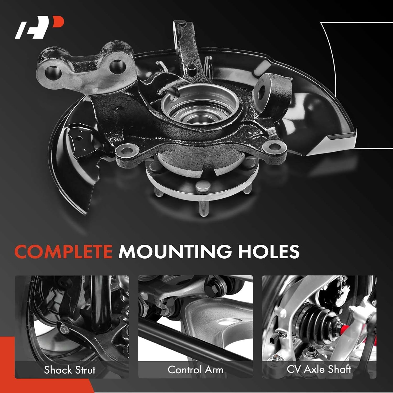 A-Premium Front Right Steering Knuckle & Wheel Bearing Hub Assembly Compatible with Toyota Highlander 2008-2010, Highlander 2011-2013 (GAS Only), 3.5L, Passenger Side