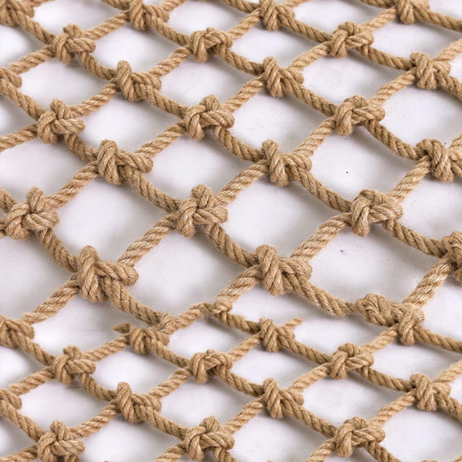 Kids Outdoor Climbing Net, Durable Hemp Rope Safety Barrier, 2x6m (7x20ft) Playground Protection, Jute Hammock Fence Net for Safe Playtime