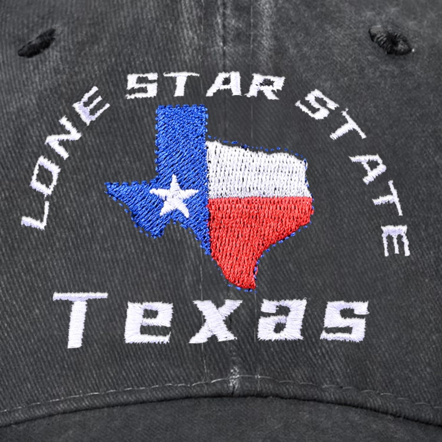 Embroidered Baseball Cap for Women Men Vintage Adjustable Washed Distressed Denim Baseball Hat - Image 2