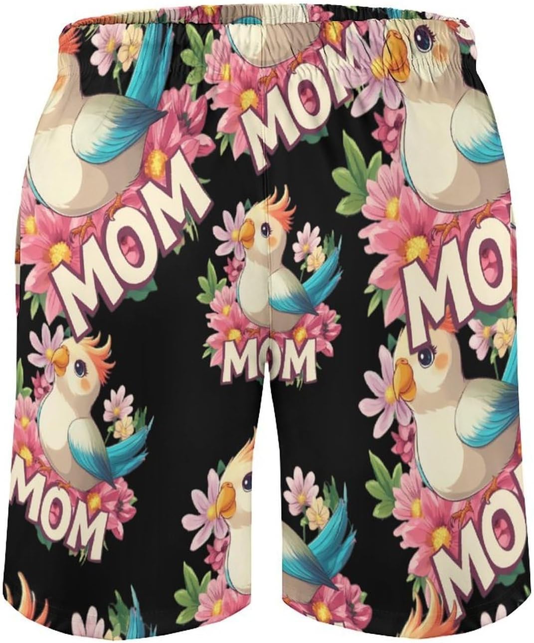 Cockatiel-Mom-Bird Parrot Mens Swim Trunks Quick Dry Board Shorts Beach Short Swimwear Bathing Suits