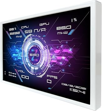 VSDISPLAY Portable White 8 inch 1280x800 350 nits IPS LCD Display, for PC Case Monitor,Dynamic Theme Supported