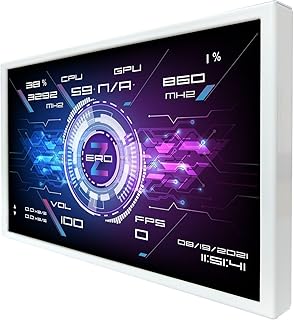 VSDISPLAY Écran LCD IPS Portable Blanc 8 Pouces, 1280 x 800, 350 nits, pour boîtier PC, Compatible avec Les thèmes dynamiques