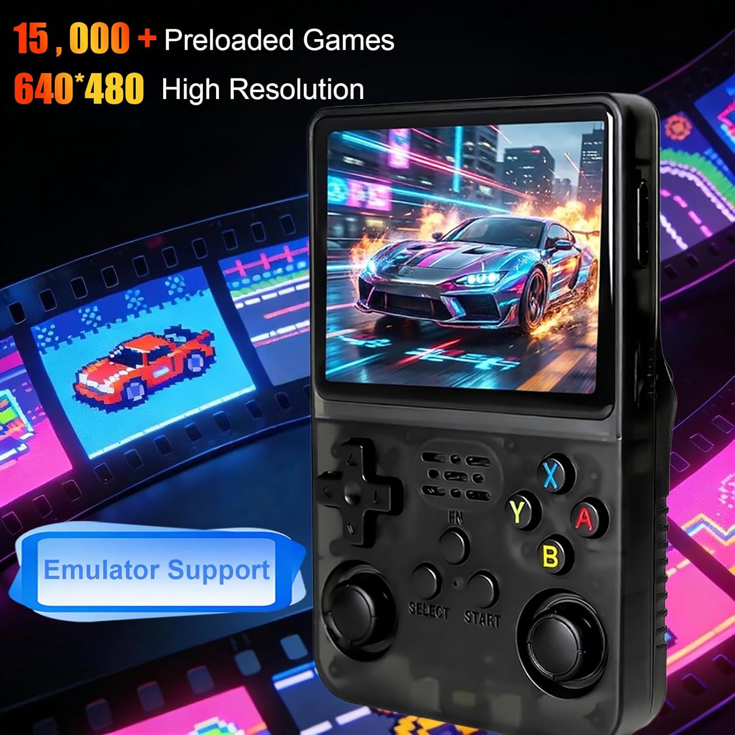 R36s Retro Handheld Game Console, 640x480 Retro Gaming Console 3.5 Inch IPS HD Screen, 64GB Built-in 15,000+ Classic Game with Portable Hand Held Open Source Linux System, 3500mAh Battery 4 71LUt2FokfL. AC SL1500