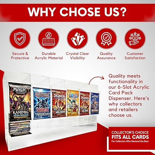 Miniatura 7 de Collector's First Pick Dispensador de 6 ranuras con base transparente  Se adapta a 240 paquetes de refuerzo de tarjetas coleccionables  Compatible