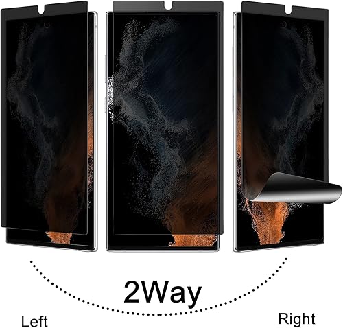 Miniatura 2 de Protector de pantalla de privacidad para Galaxy S22 Ultra, antiespía, compatible con fundas, cobertura completa, soporte para desbloqueo en