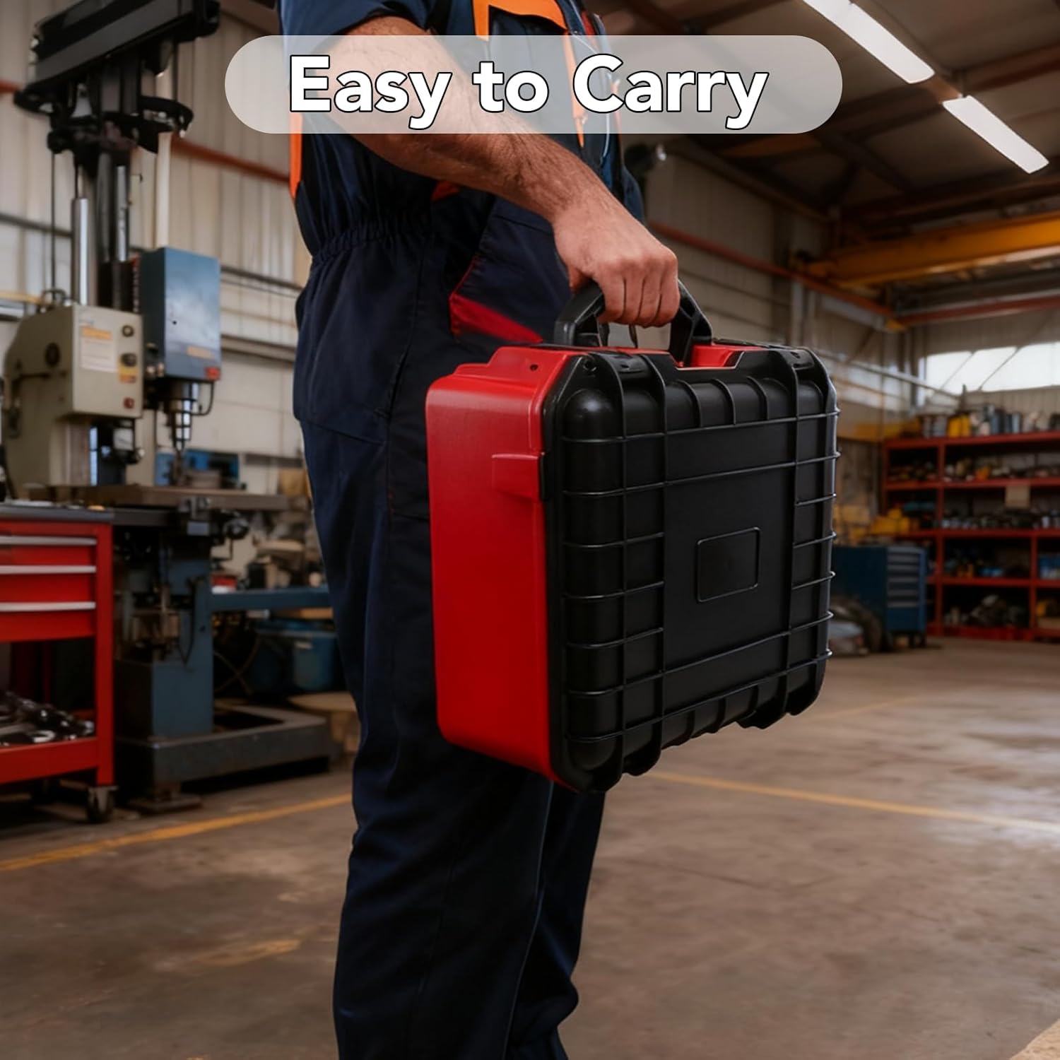 Air Compressor Case for Milwaukee Inflator,Waterproof Hard Case for Milwaukee M18 Inflator 2848-20, Air Compressor Storage Box Compatible with Batteries & Charger (Case Only) (RED)