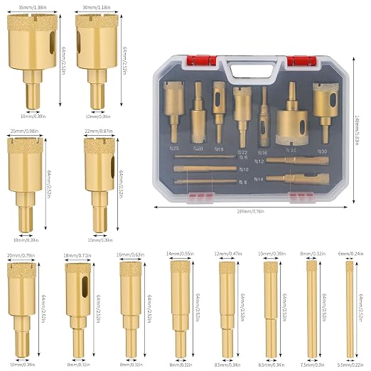 Kit de 12 Brocas de Diamante para Cerámica y Vidrio miniatura 4
