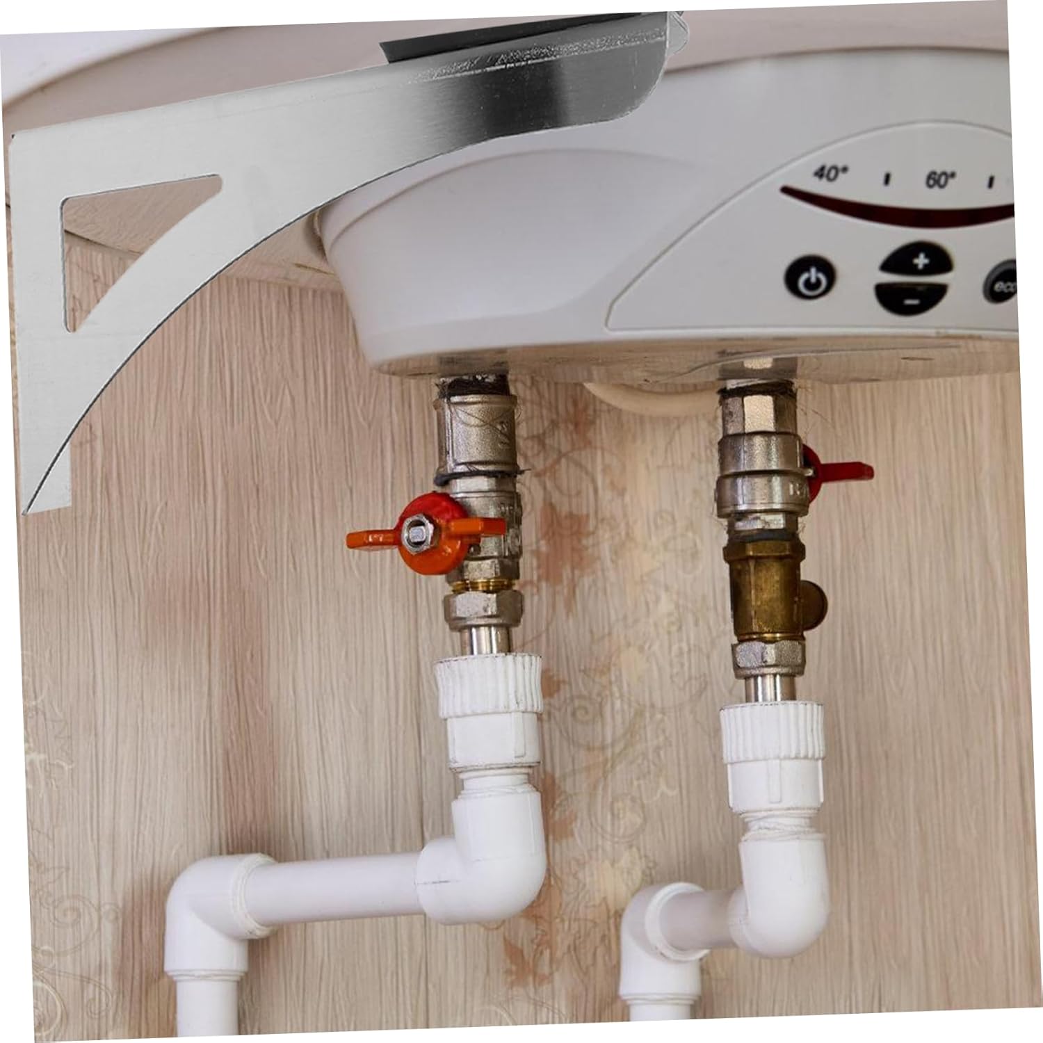 1 Pair Wall-Mounted Water Heater Bracket Electric Heater Stand Stainless Steel Easy Installation Sleek Style