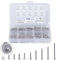Vista 1 de Kit surtido de tornillos de cabeza hexagonal, tornillos y tuercas 2-56 UNC, kit surtido de tornillos de máquina 304 de acero inoxidable 304, rosca