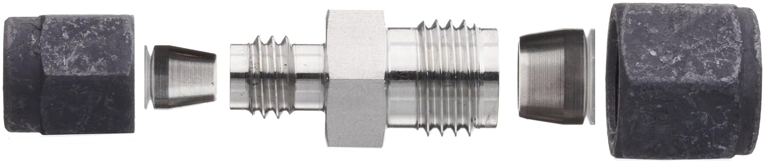 Parker CPI 4-2 HBZ-SS 316 Stainless Steel Compression Tube Fitting, Reducing Union, 1/4" Tube OD x 1/8" Tube OD