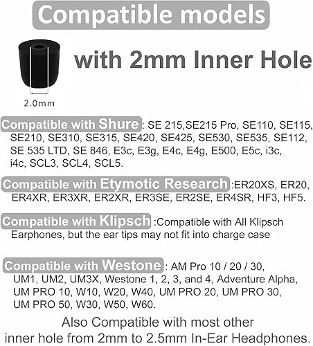 Miniatura 4 de Almohadillas de espuma viscoelástica de repuesto para auriculares Shure SE215, SE112, SE315, SE425, SE530, SE535 y Klipsch Westone, cancelación de