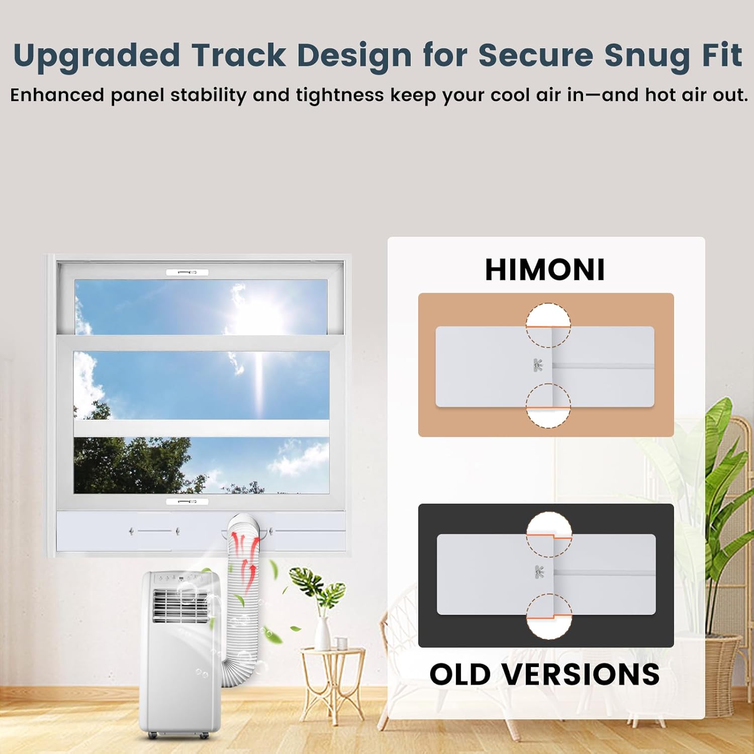 Portable AC Window Seal Kit (No Hose) - 4 Adjustable Panels 17" to 61", Fits LG Whynter Haier 99% Portable Air Conditioners, Airtight Sliding Window Vent Seal, Replacement Window Kit