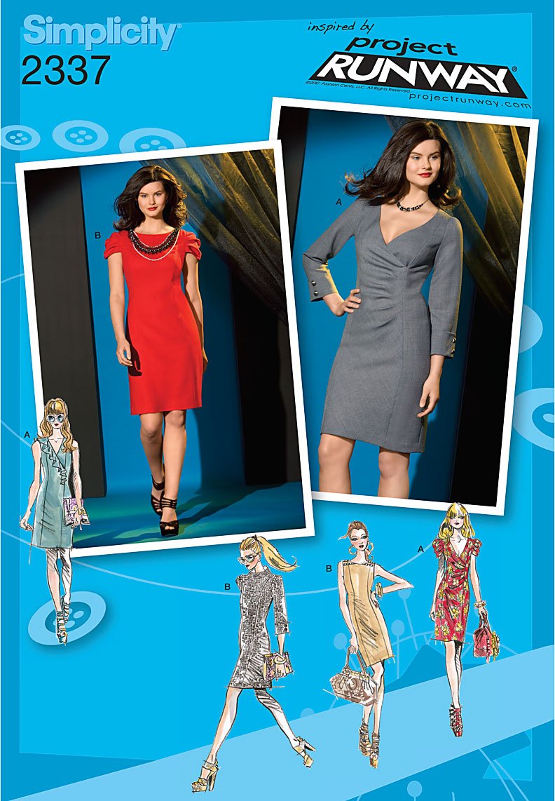 Patron de couture robes Simplicity D5 style Project Runway original tailles 4-12