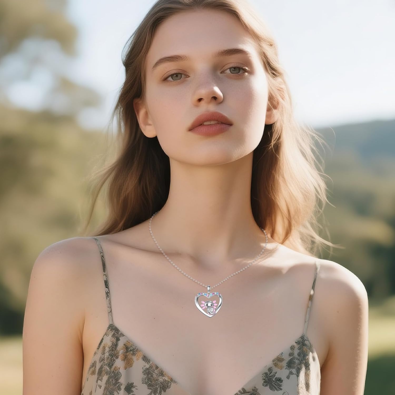 Axolotl Necklace Sterling Silver Axolotl Pendant Cute Animal Jewelry Gifts for Women - Image 4