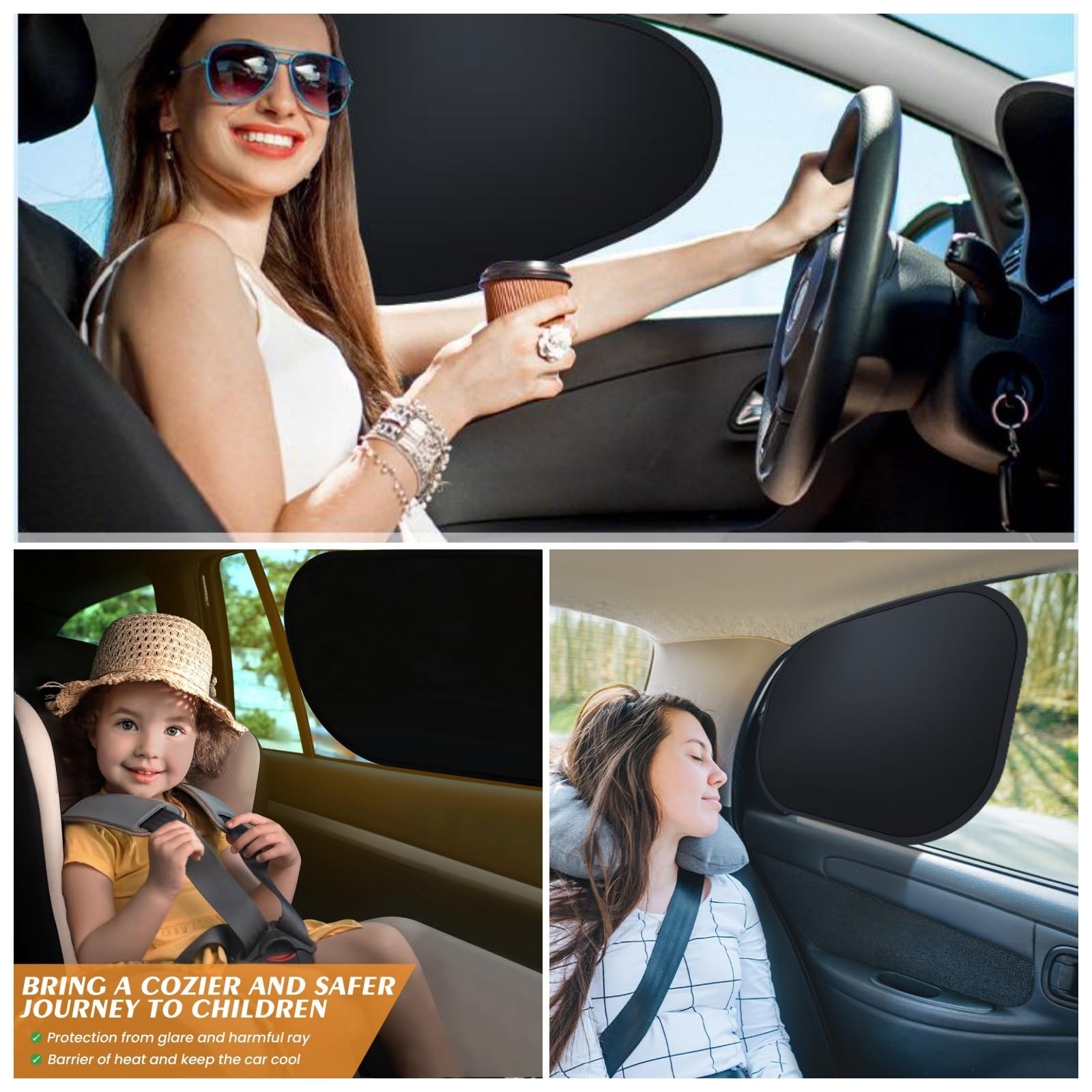 Parasole Auto Bambini 4 Pezzi Tendine Sole UV Universale